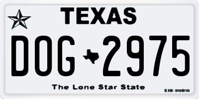TX license plate DOG2975