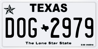 TX license plate DOG2979