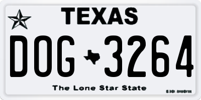 TX license plate DOG3264