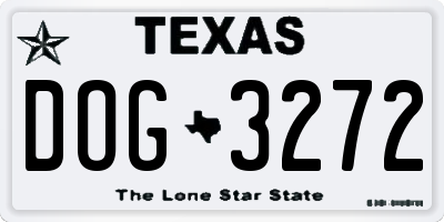 TX license plate DOG3272