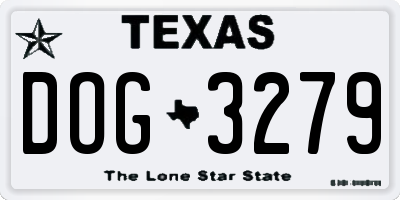 TX license plate DOG3279