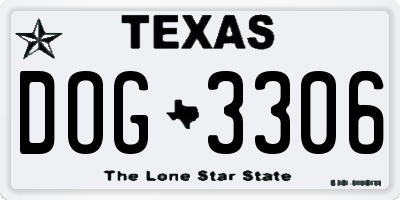 TX license plate DOG3306