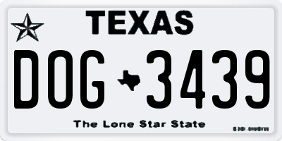 TX license plate DOG3439