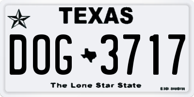 TX license plate DOG3717