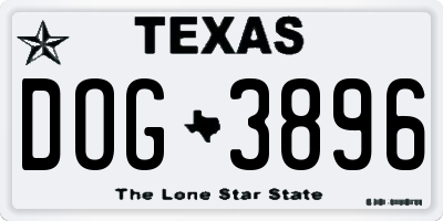 TX license plate DOG3896