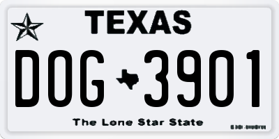 TX license plate DOG3901