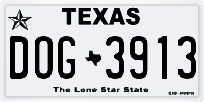 TX license plate DOG3913
