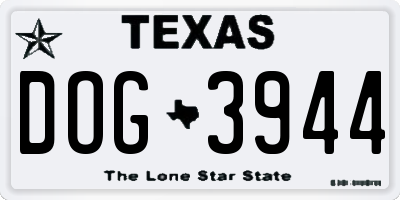 TX license plate DOG3944