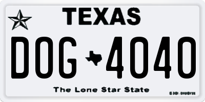 TX license plate DOG4040