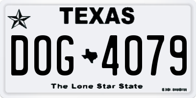 TX license plate DOG4079