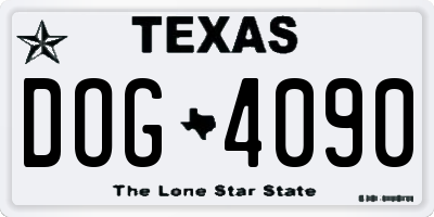 TX license plate DOG4090
