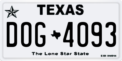 TX license plate DOG4093