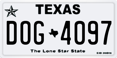 TX license plate DOG4097