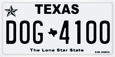 TX license plate DOG4100