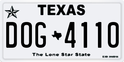 TX license plate DOG4110