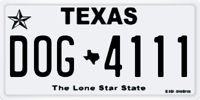 TX license plate DOG4111