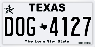 TX license plate DOG4127
