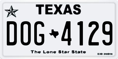 TX license plate DOG4129