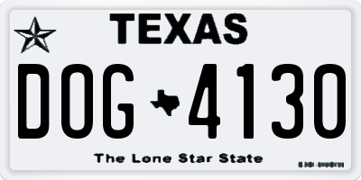 TX license plate DOG4130
