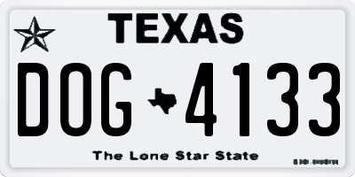 TX license plate DOG4133