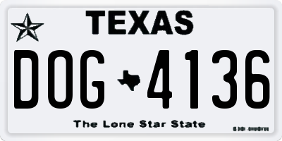 TX license plate DOG4136