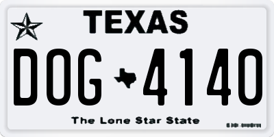TX license plate DOG4140