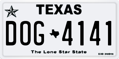 TX license plate DOG4141