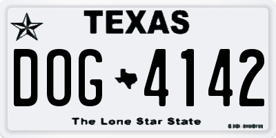 TX license plate DOG4142