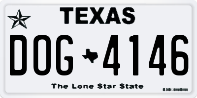 TX license plate DOG4146