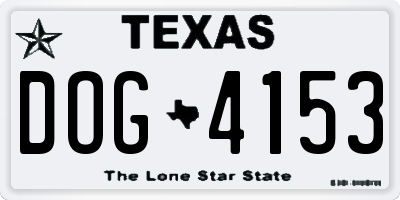 TX license plate DOG4153