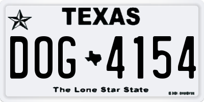 TX license plate DOG4154