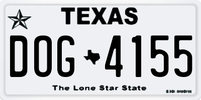 TX license plate DOG4155