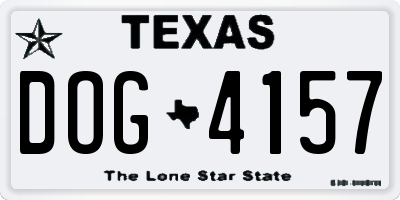 TX license plate DOG4157