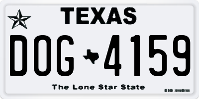 TX license plate DOG4159