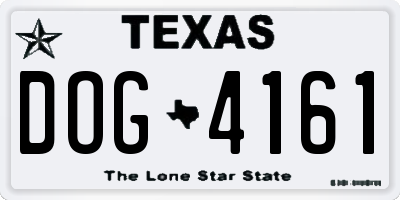 TX license plate DOG4161
