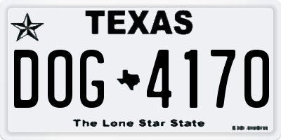 TX license plate DOG4170