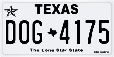 TX license plate DOG4175