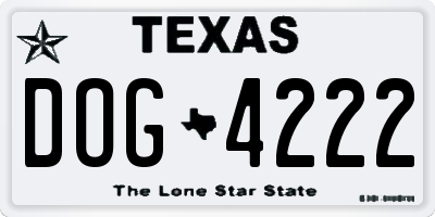 TX license plate DOG4222