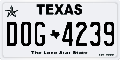 TX license plate DOG4239