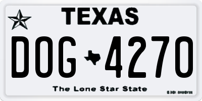 TX license plate DOG4270