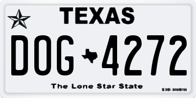 TX license plate DOG4272