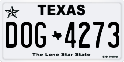 TX license plate DOG4273