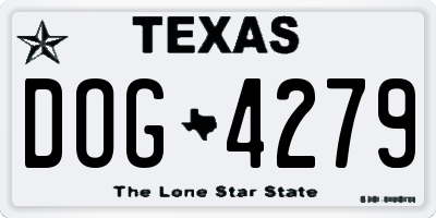 TX license plate DOG4279