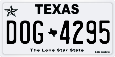 TX license plate DOG4295