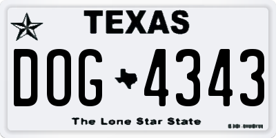 TX license plate DOG4343