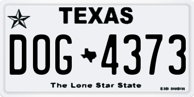 TX license plate DOG4373
