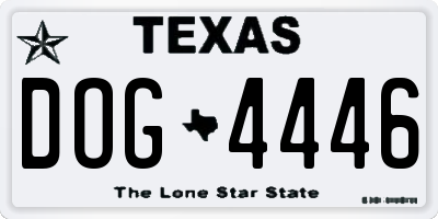 TX license plate DOG4446