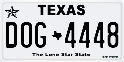 TX license plate DOG4448