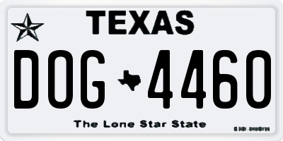 TX license plate DOG4460