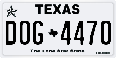 TX license plate DOG4470